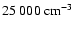 $25~000~{\rm cm^{-3}}$