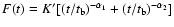 $F(t) = K^\prime [(t/t_{\rm b})^{-\alpha_1} + (t/t_{\rm b})^{-\alpha_2}]$