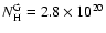 $N_{\rm H}^{\rm G}= 2.8 \times 10^{20}$