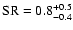 ${\rm SR}=0.8^{+0.5}_{-0.4}$