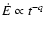 $\dot{E} \propto t^{-q}$