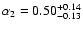 $\alpha_2=0.50^{+0.14}_{-0.13}$