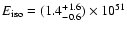 $E_{\rm iso} = (1.4^{+1.6}_{-0.6})\times 10^{51}$