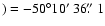 $)=-50^{\circ} 10\hbox{$^\prime$ }36\hbox{$.\!\!^{\prime\prime}$ }1$