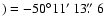 $)=-50^{\circ} 11\hbox{$^\prime$ }13\hbox{$.\!\!^{\prime\prime}$ }6$