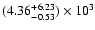 $(4.36^{+6.23}_{-0.53})\times 10^{3}$