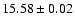 $15.58\pm0.02$