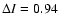 $\Delta I=0.94$