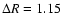 $\Delta R=1.15$