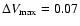 $\Delta V_{\rm max}=0.07$