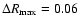 $\Delta R_{\rm
max}=0.06$