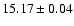 $15.17\pm0.04$