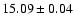$15.09\pm0.04$