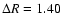 $\Delta R=1.40$