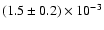 $(1.5\pm 0.2)\times 10^{-3}$
