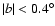 $\vert b\vert<
0.4^\circ$
