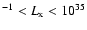 $^{-1}<L_{\rm x}<10^{35}$