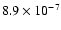 $8.9\times 10^{-7}$