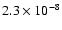 $2.3\times 10^{-8}$