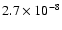 $2.7\times 10^{-8}$
