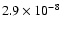 $2.9\times 10^{-8}$