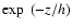 $\exp~ (-z/h)$