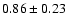 $0.86\pm0.23$