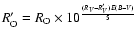 $R_{\rm O}^\prime=R_{\rm O}\times10^{\frac{(R_V-R_V^\prime)E(B-V)}{5}}$