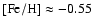 $\rm [Fe/H]\approx-0.55$