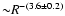 ${\sim} R^{-(3.6\pm0.2)}$