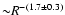 ${\sim} R^{-(1.7\pm0.3)}$