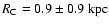 $R_{\rm C}=0.9\pm0.9~\rm kpc$