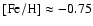$\rm [Fe/H]\approx-0.75$