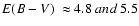 $\mbox{$E(B-V)$ }\approx4.8\ and\ 5.5$
