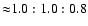 ${\approx}1.0:1.0:0.8$