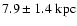 $\rm 7.9\pm1.4~kpc$