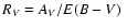 $R_V=A_V/\mbox{$E(B-V)$ }$