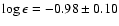 $\log \epsilon = -0.98\pm0.10$