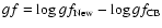 $gf = \log gf_{\rm New}- \log gf_{\rm CB}$