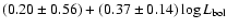 $(0.20\pm 0.56)+(0.37\pm0.14)\log L_{\rm bol}$