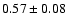 $0.57\pm0.08$