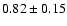 $0.82\pm0.15$