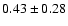 $0.43\pm0.28$