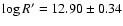 $\log{R'=12.90\pm0.34}$
