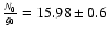 $\frac{{N}_{0}}{g_{0}}=15.98\pm0.6$