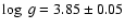 $\log~g=3.85\pm0.05$