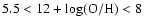 $5.5 < 12+\log({\rm O/H})
<8$