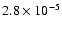 $2.8 \times 10^{-5}$