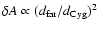 $\delta A \propto (d_{\rm
far}/d_{\rm Cyg})^2$