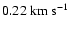 $ 0.22
~ \rm km~s^{-1}$